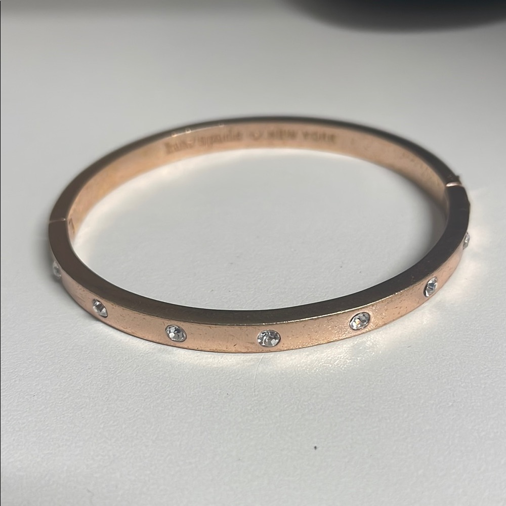Kate Spade Bangle Elegant Rose Gold Bracelet with Crystals